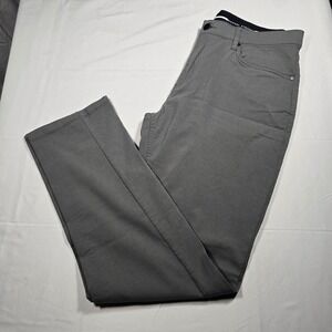 Michael Strahan Mens Modern Fit 34x32 Pants‎ Grey stretch Casual Trousers